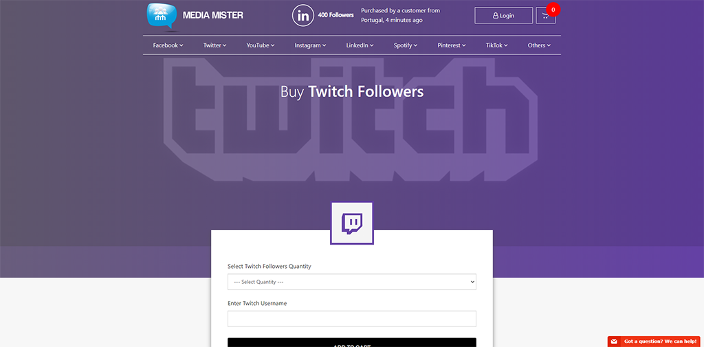 Buy Twitch Followers & Viewers from Media Mister