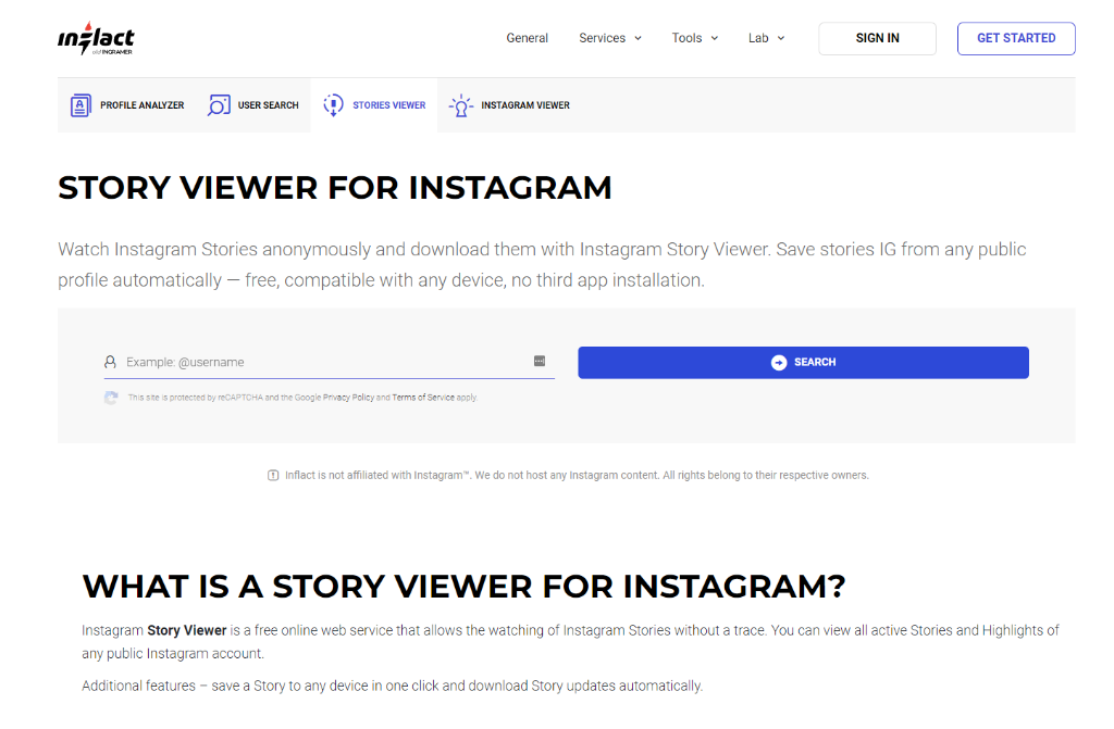 Inflact Instagram Story Viewer
