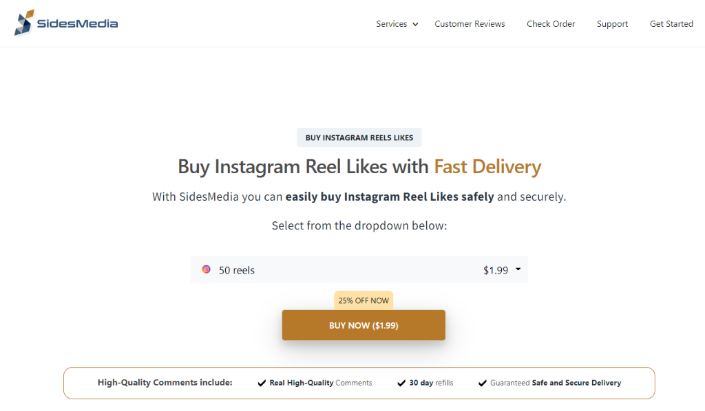 SidesMedia Buy Instagram Reel Likes