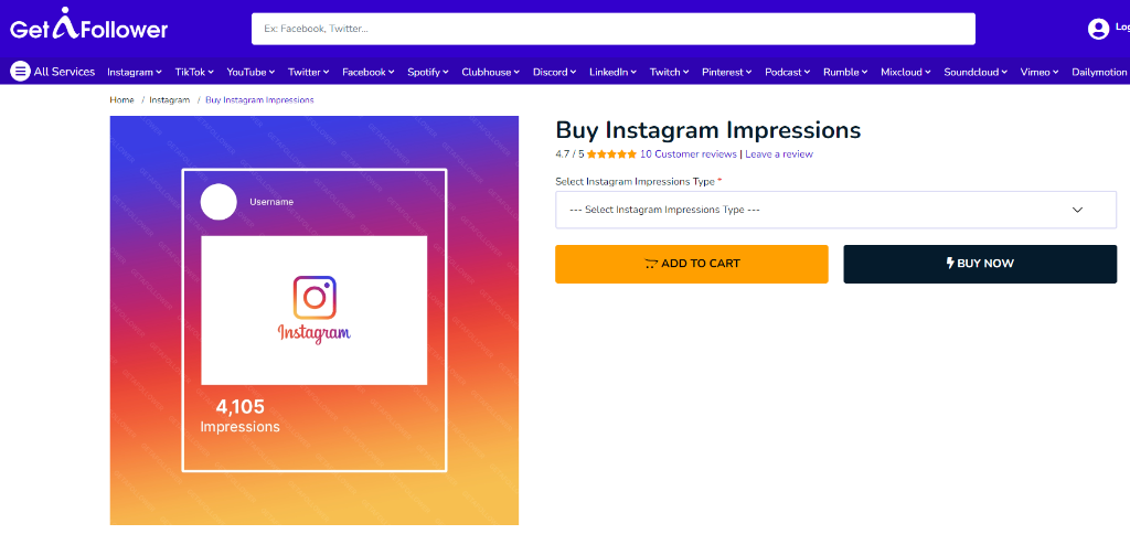 GetAFollower Buy Instagram Impressions
