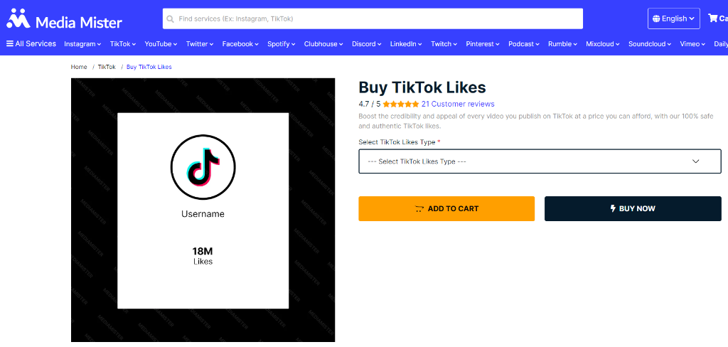 Media Mister Buy Tiktok Likes