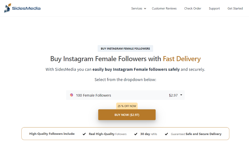 SidesMedia Buy Instagram Female Followers