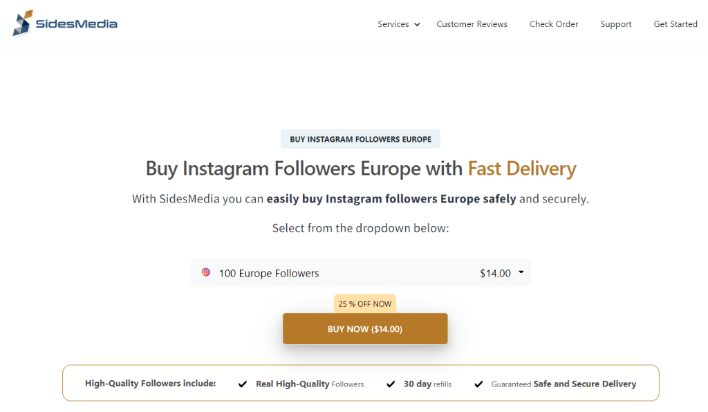SidesMedia Buy Instagram Followers Europe