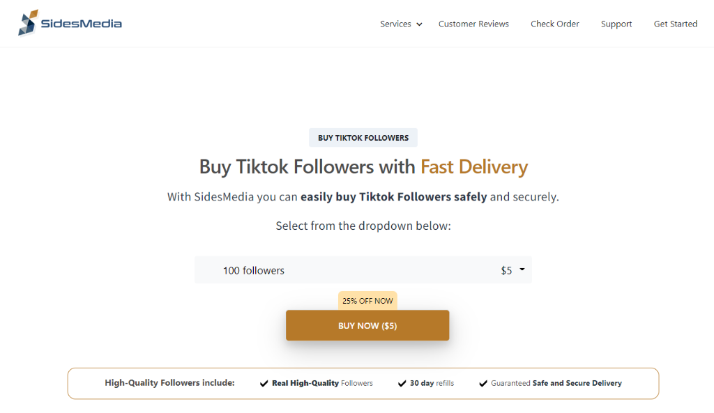 SidesMedia Buy Tiktok Followers