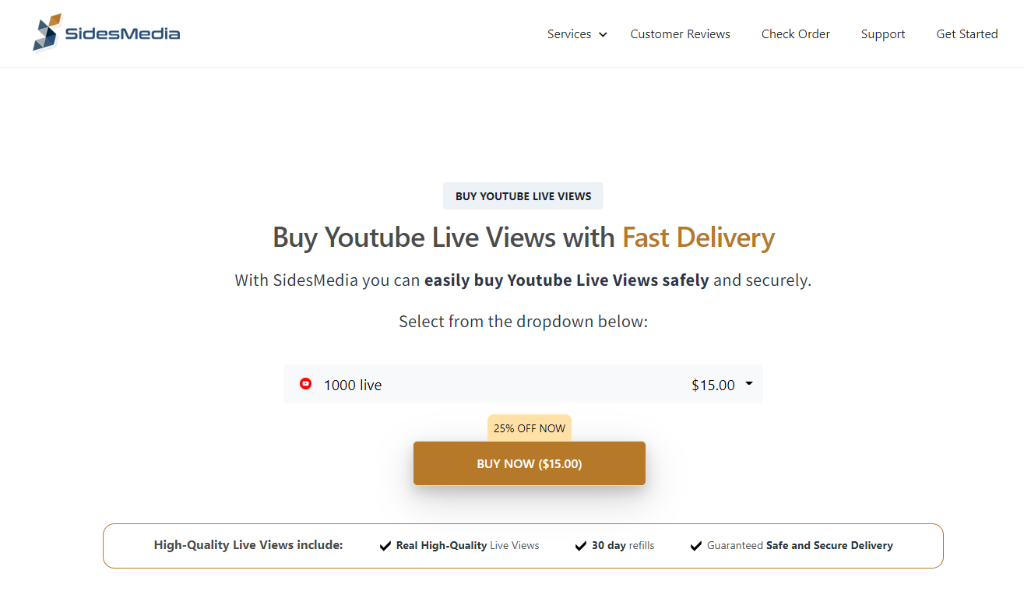 SidesMedia Buy Youtube Live Views