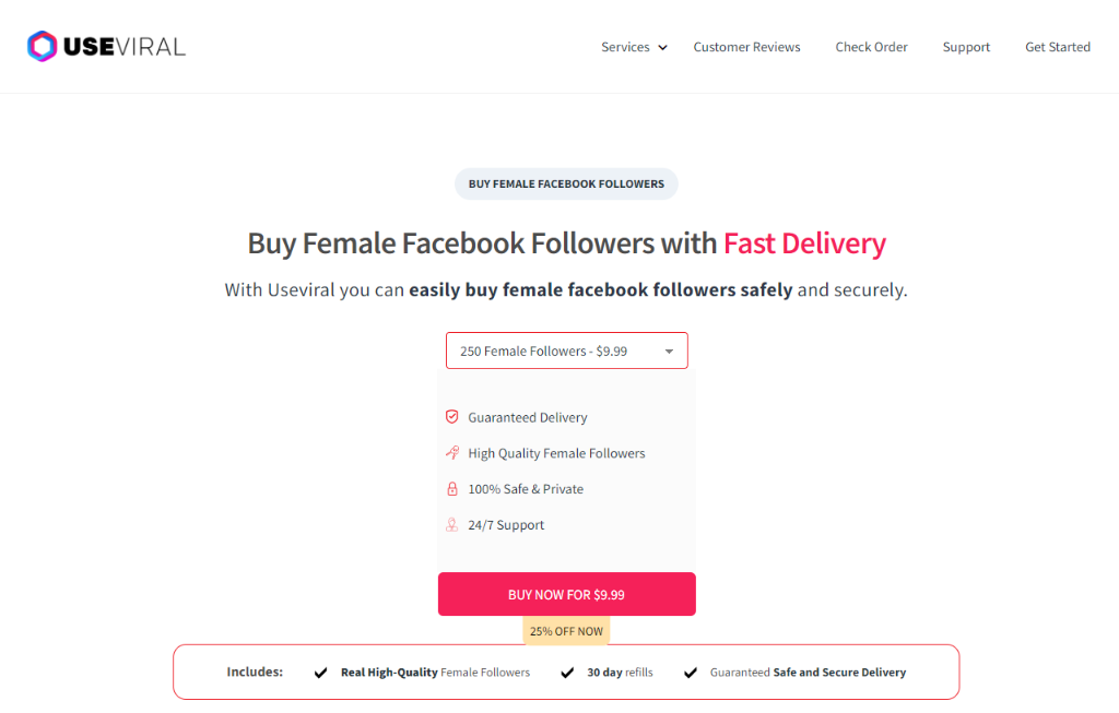 UseViral Buy Female Facebook Followers