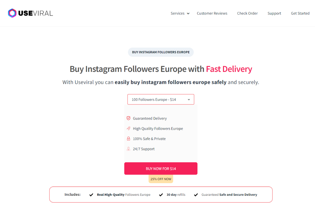 UseViral Buy Instagram Followers Europe