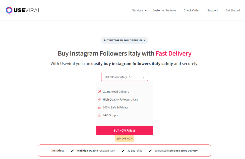 UseViral Buy Instagram Followers Italy