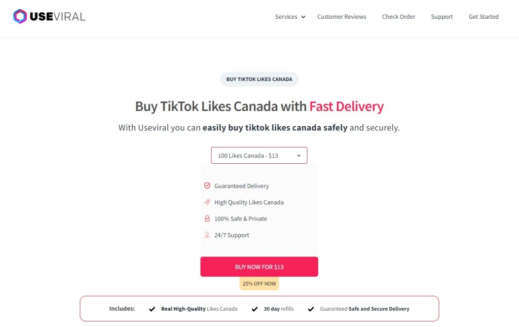 Useviral Buy Tiktok Likes Canada 1
