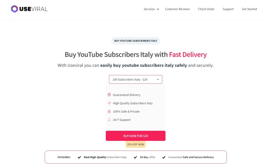Useviral Buy YouTube Subscribers Italy
