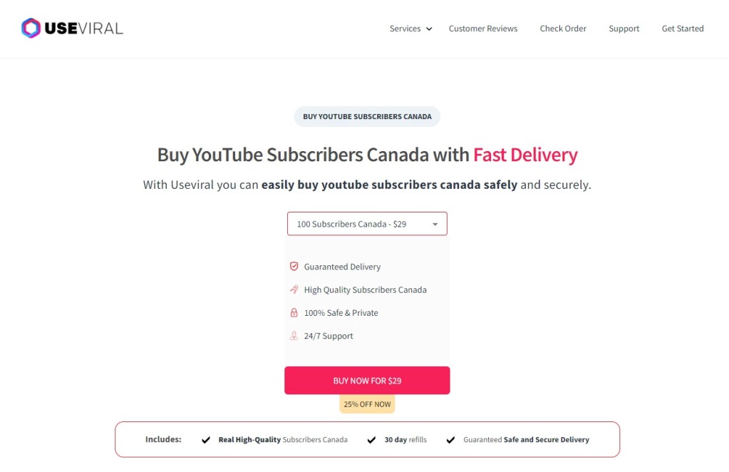 Useviral YouTube Subscribers Canada