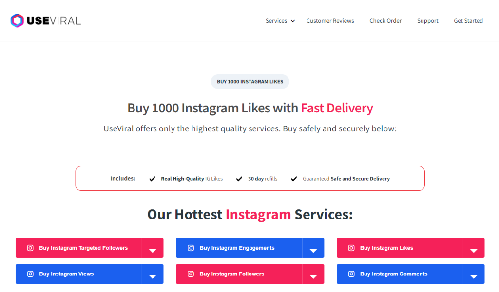 UseViral Buy 1000 Instagram Likes