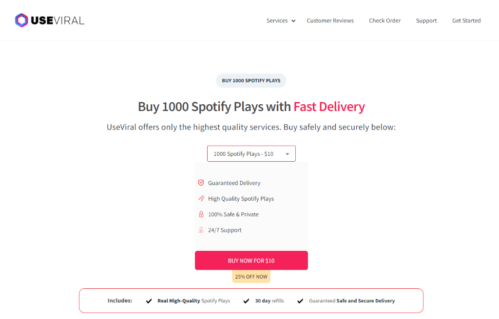 UseViral Buy 1000 Spotify Plays