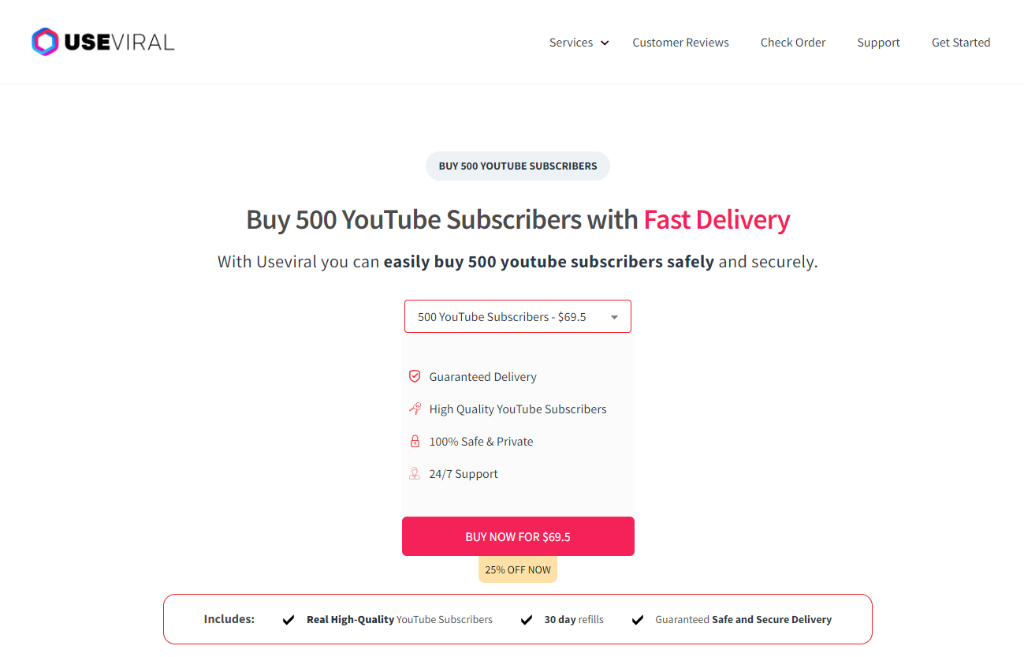 UseViral Buy 500 YouTube Subscribers