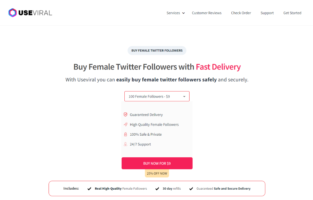 UseViral Buy Female Twitter Followers