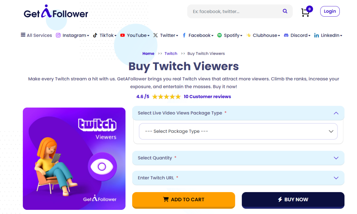 GetAFollower Buy Twitch Viewers