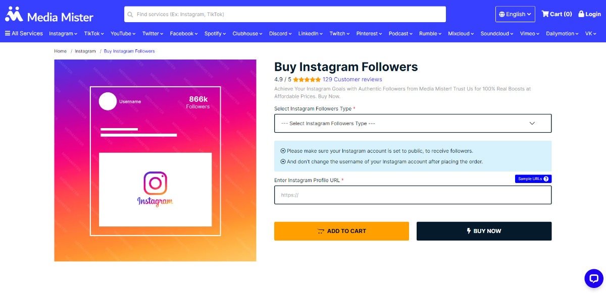 Media Mister Buy Instagram Followers